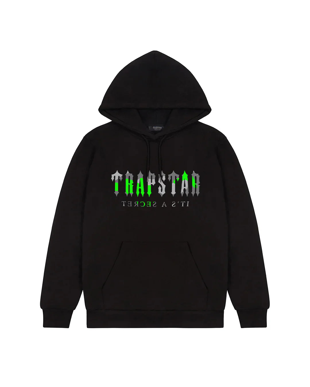 Trapstar Decoded Camo Hoodie - Black/Neon Green